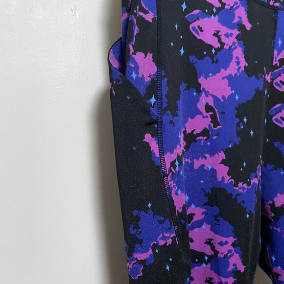 Pop Fit black, violet & blue leggings, size 2XL - Picture 3 of 8